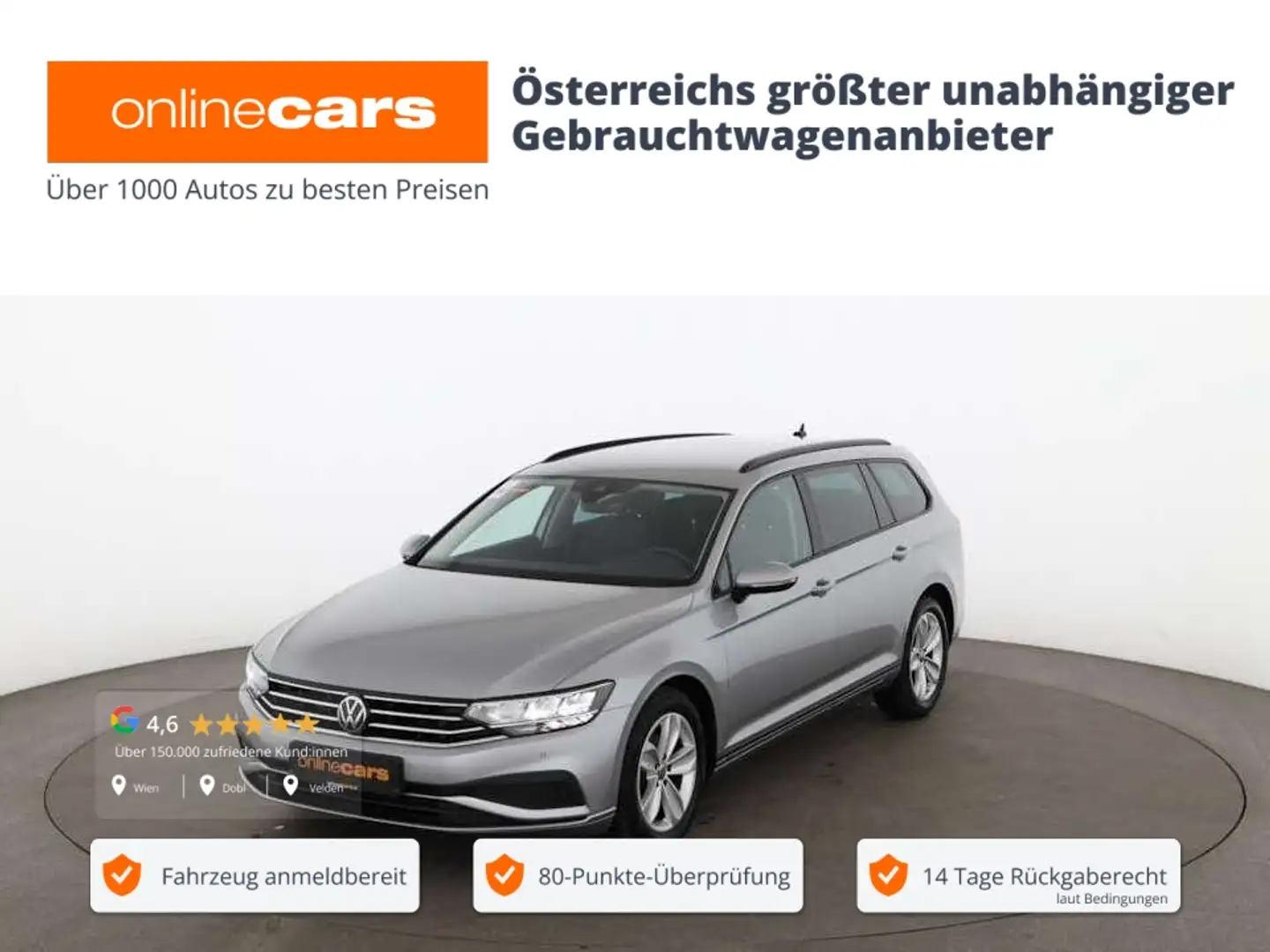 Volkswagen Passat Variant 2.0 TDI Aut LED RADAR NAVI SITZHZG Silber - 1
