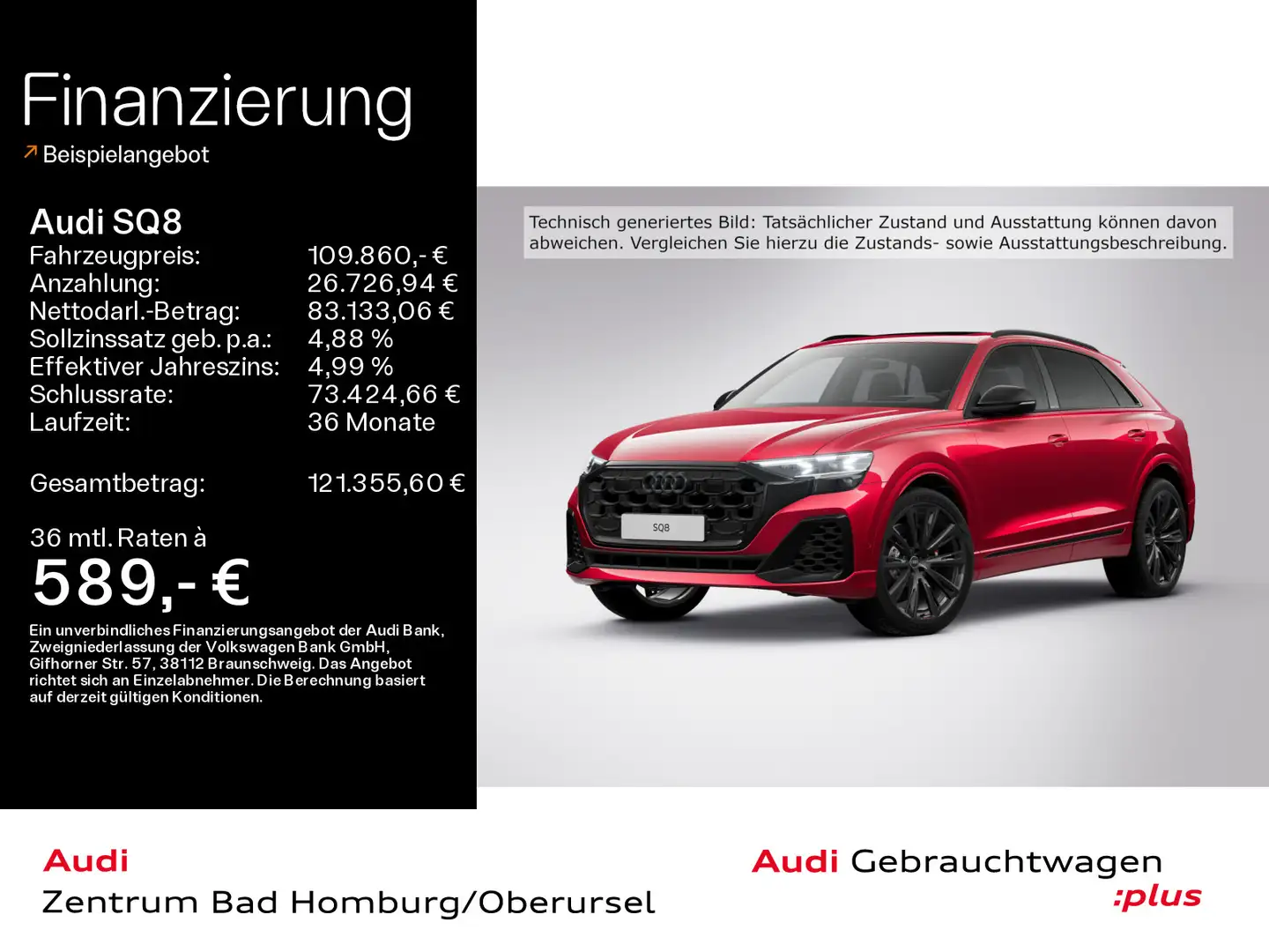 Audi SQ8 SUV TFSI*Navi*Matrix*HUD*B&O*AHK*PDC*Pano*Vi Rot - 1