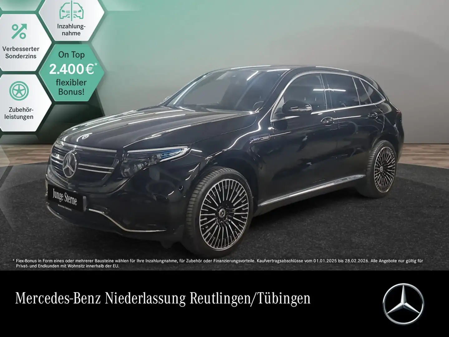 Mercedes-Benz EQC 400 4M AMG+AHK+MULTIBEAM+KAMERA+KEYLESS Schwarz - 1