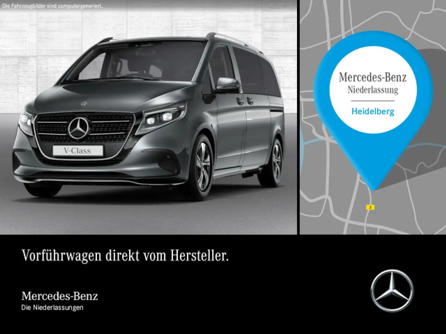 Mercedes-Benz V 250 d Kompakt STYLE+9G+Navi+DIS+e.Türen+Klima Grau - 1