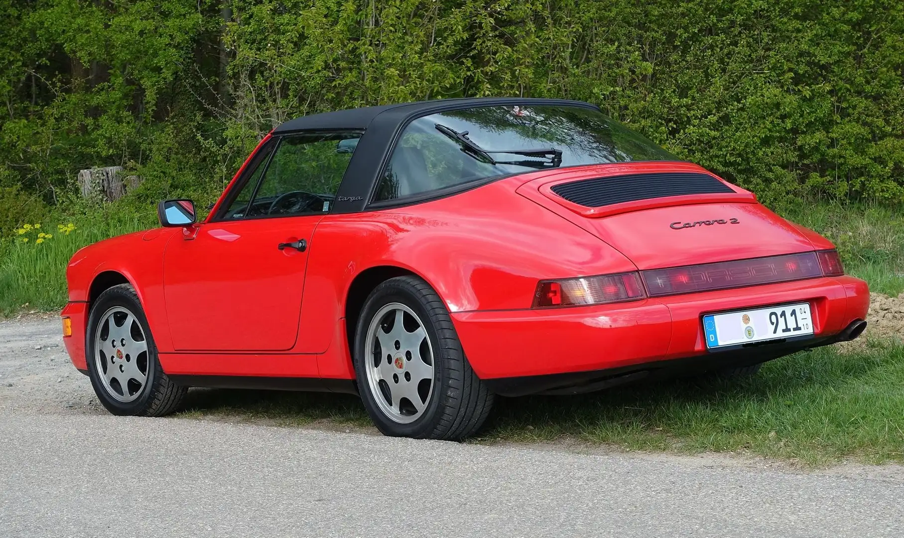 Porsche 964 targa C2 Schalter Motor überholt Airbags Klima Rot - 1
