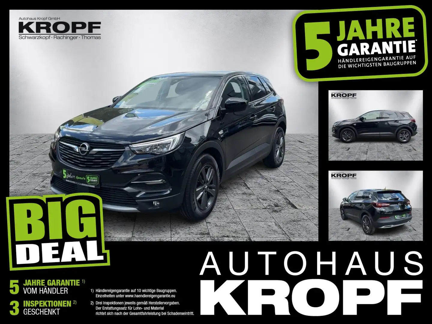 Opel Grandland 1.2 Turbo LED+SHZ+2xKlima+Kam. Schwarz - 1