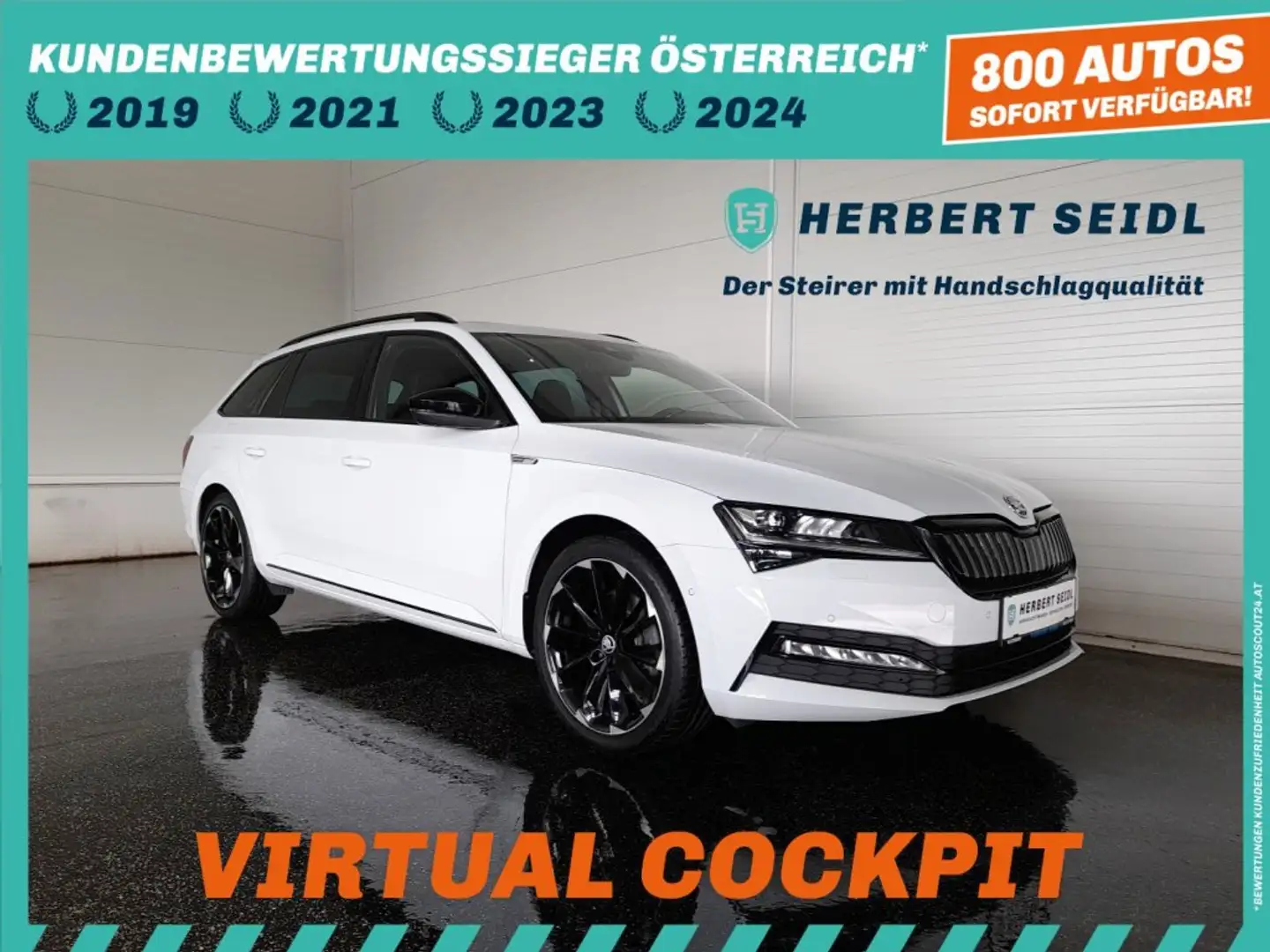 Skoda Superb Combi SPORTLINE 156/218 PHEV DSG *SKY / STANDHZG / MATRIX-LED / DCC / 19 ZOLL / VIRTUELL / NAVI / AHV & 360° KAMERA / ACC Weiß - 1