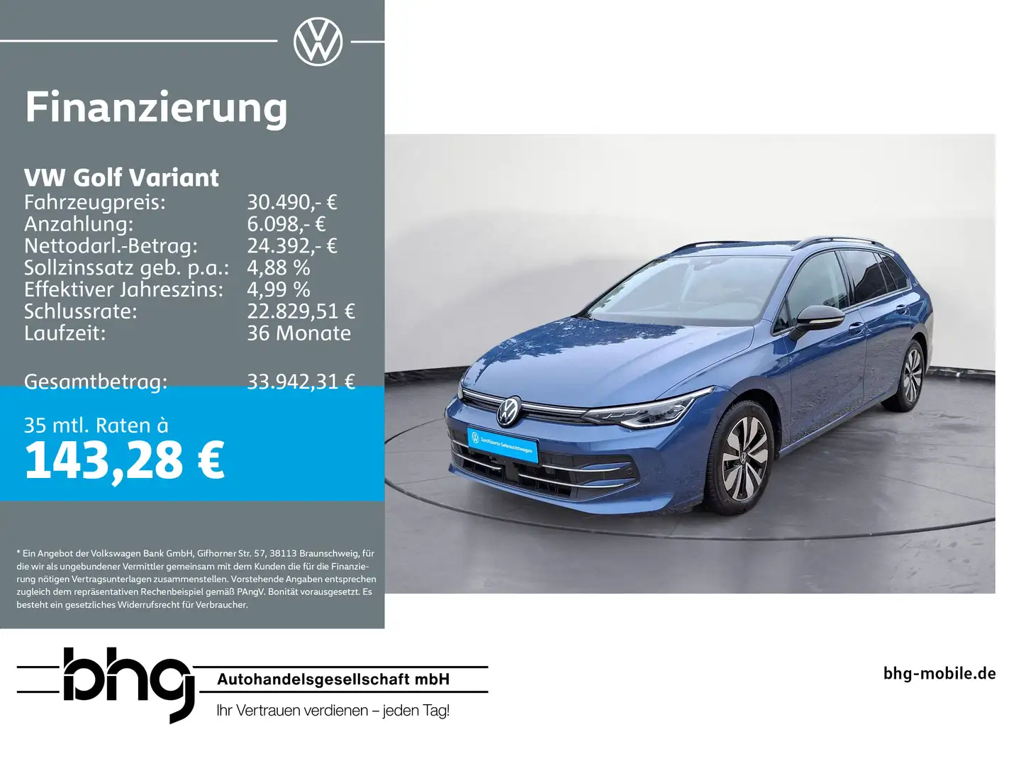 Volkswagen Golf Variant 2.0 TDI SCR DSG Life Navi Kamera Blu/Azzurro - 1