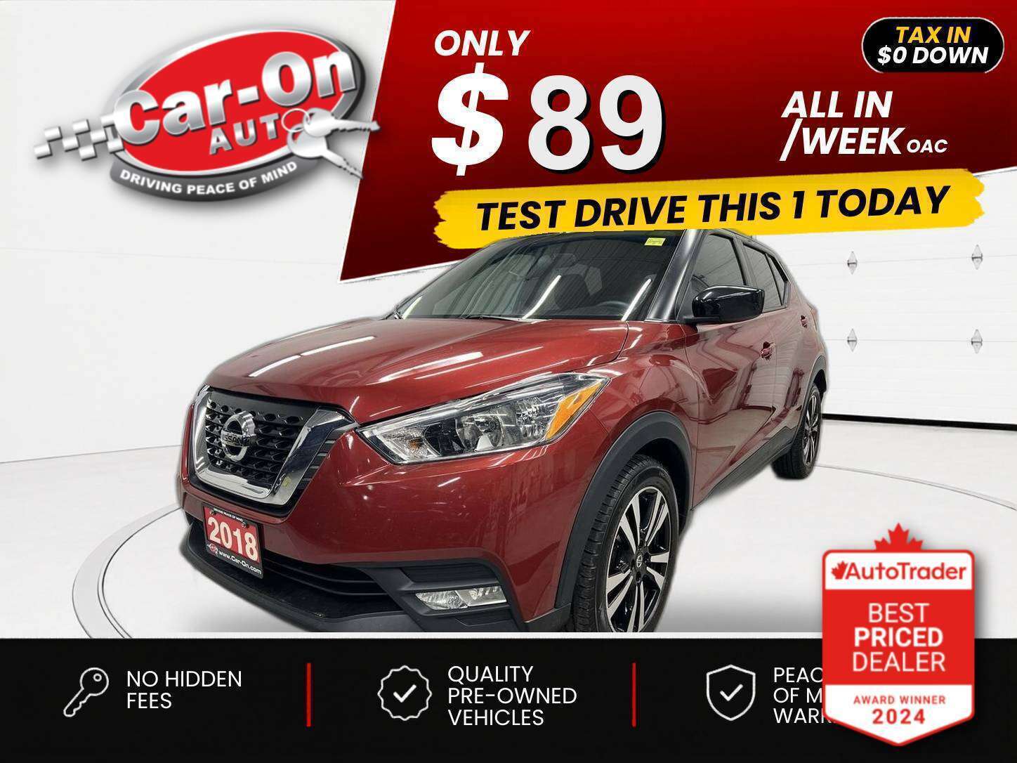 Red 2018 Nissan Kicks Front-Wheel Drive Automatic