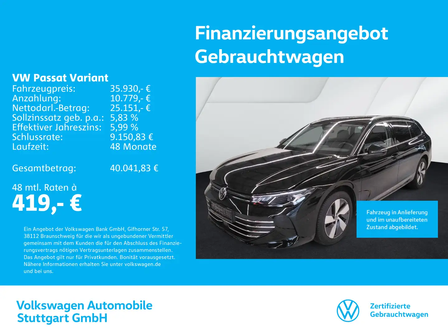 Volkswagen Passat Variant 2.0 TDI 110kW Schwarz - 1