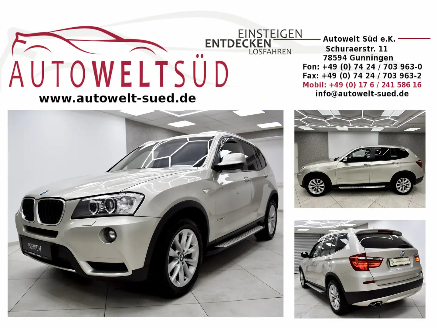 BMW X3 xDrive20d Aut. BiXen Navi RCam AHK PDC KeylGo Argento - 1