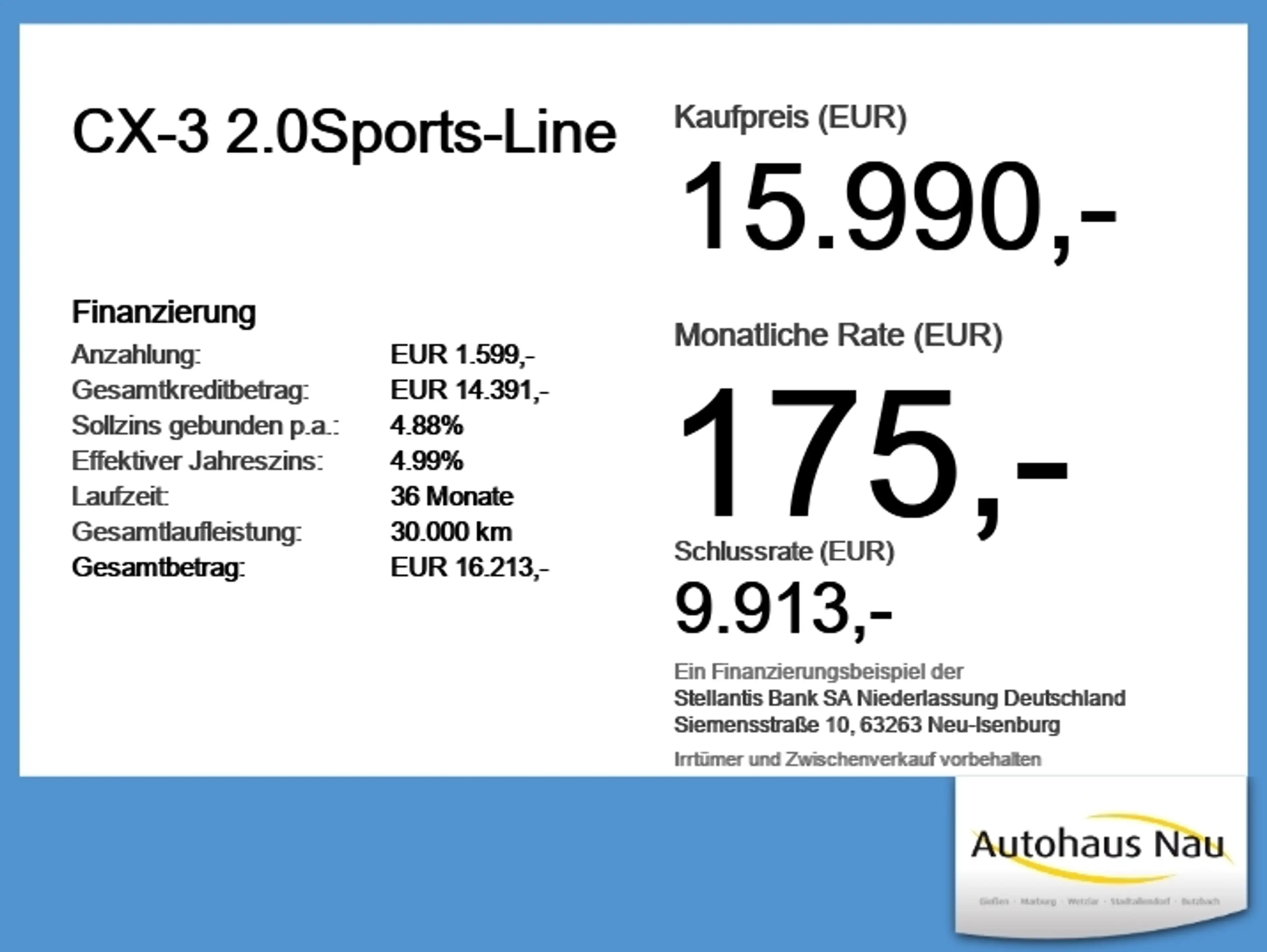 Mazda CX-3 2.0Sports-Line Inspektionspaket Big Deal! — photo 6