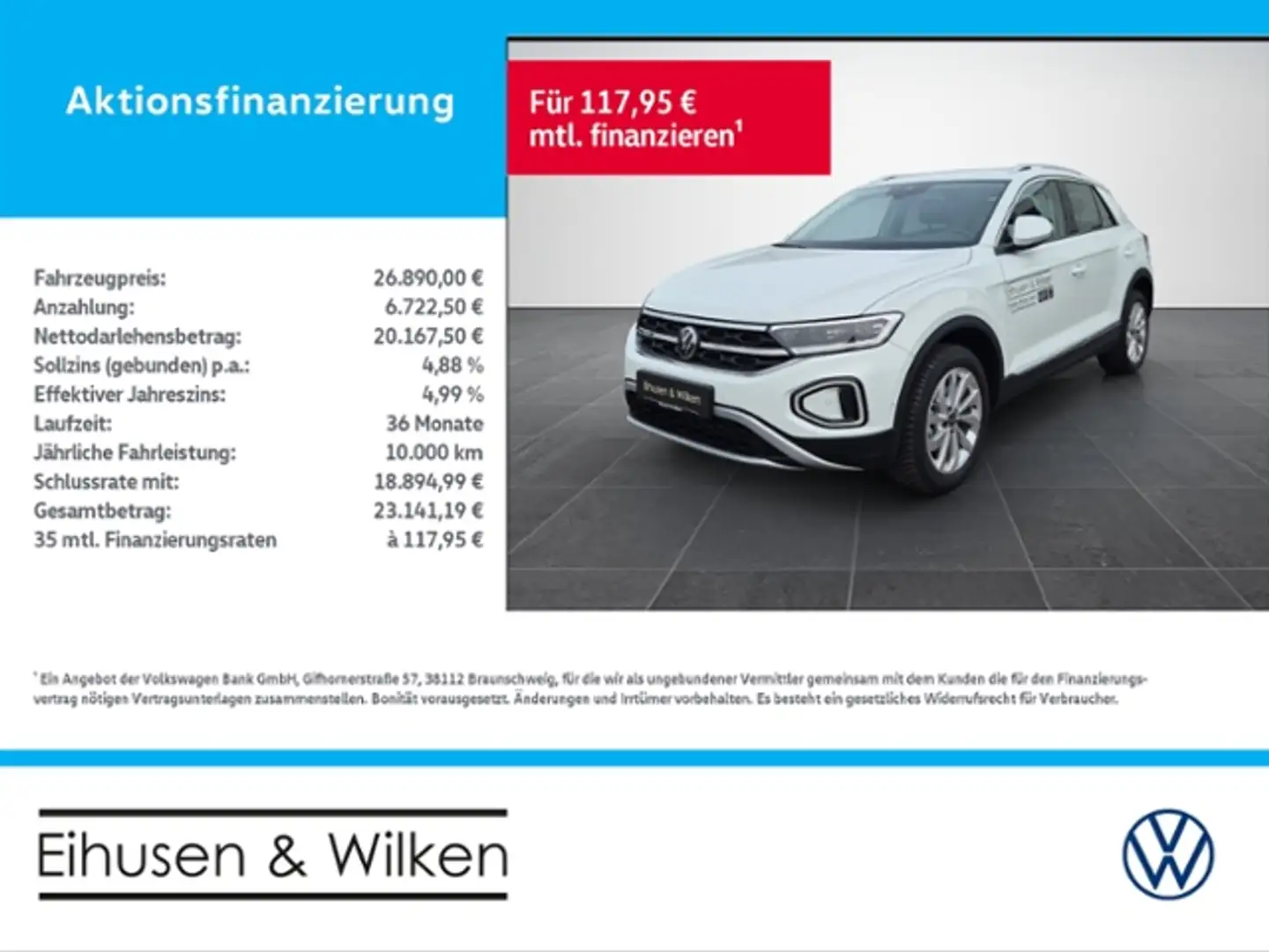 Volkswagen T-Roc 1.0+TSI+STYLE+LED PLUS+PDC+DC+ Bianco - 1