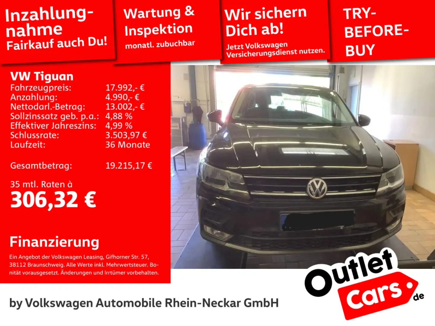 Volkswagen Tiguan 1.4 TSI Comfortline AHK PDC Navi uvm Schwarz - 1
