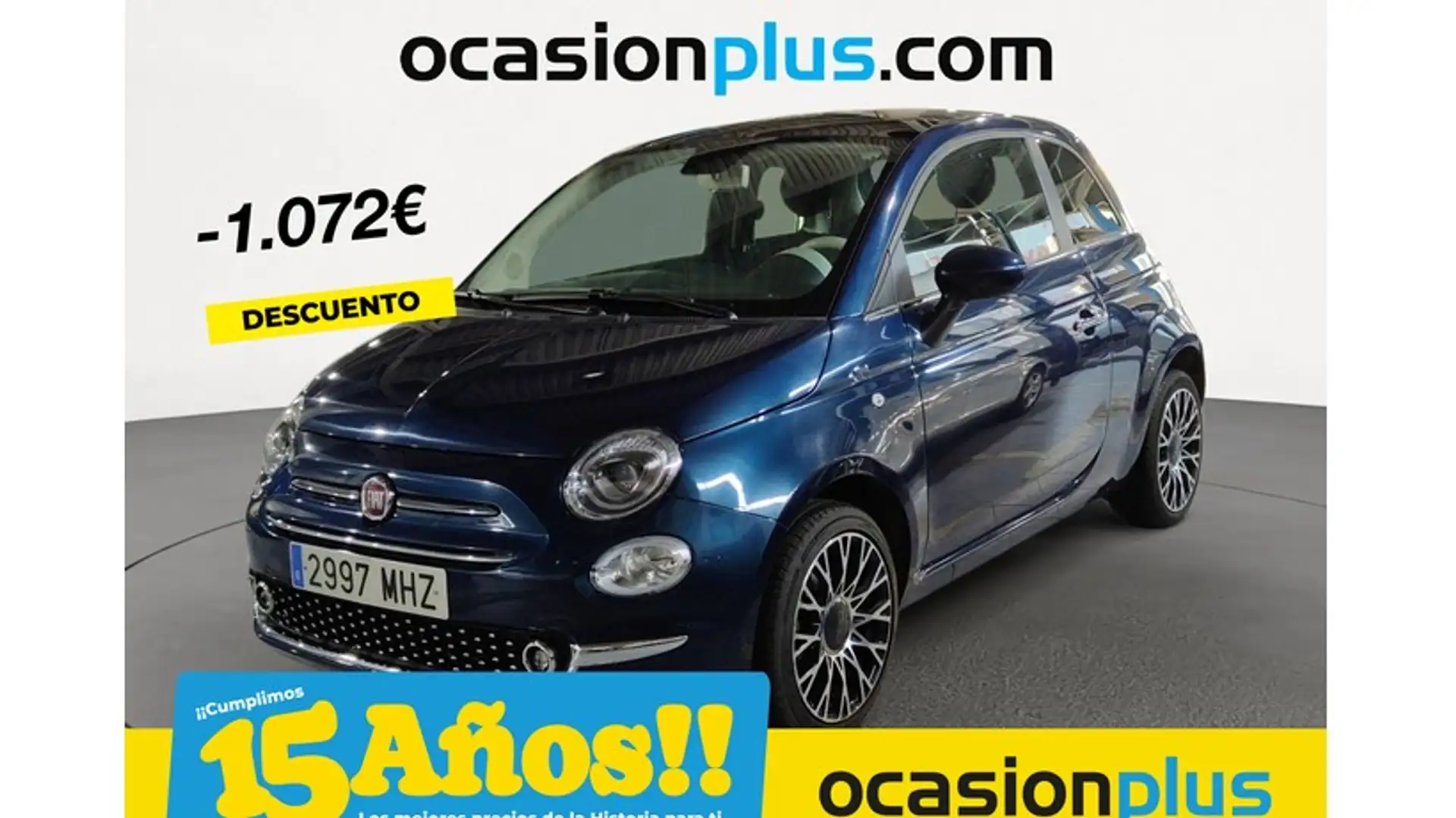 Fiat 500 1.0 Hybrid Dolcevita 52kW Blauw - 1