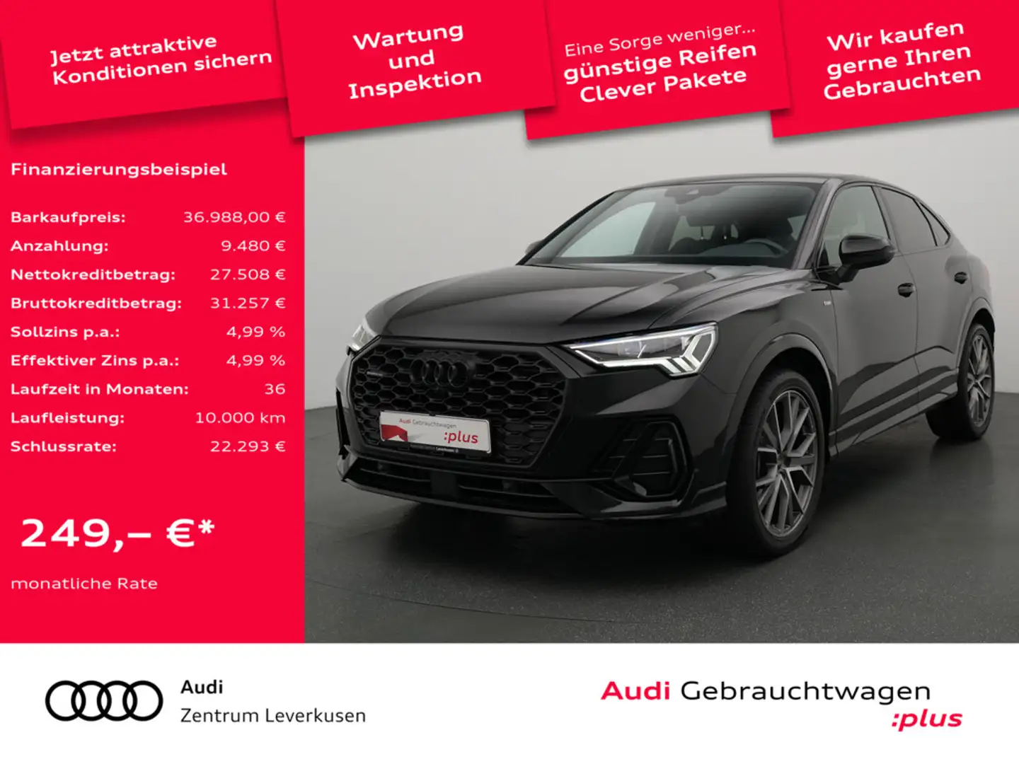 Audi Q3 Sportback quattro S line S-TRON AHK ACC LE Schwarz - 1