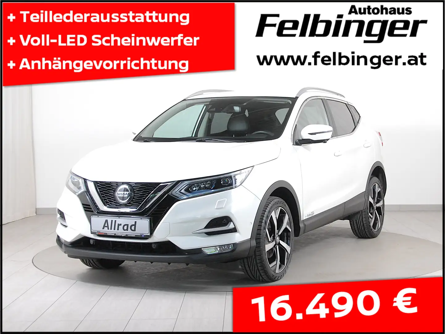 Nissan Qashqai Tekna 1.6 dCi 4x4 *Teilleder, Voll-LED, AHV* Weiß - 1