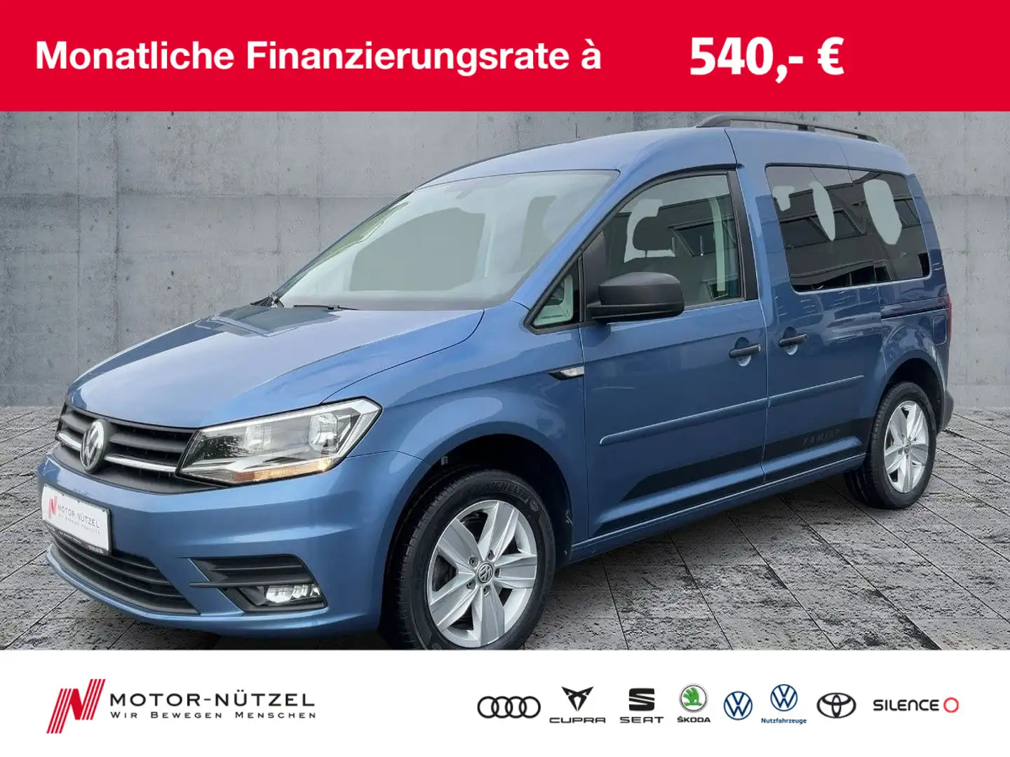 Volkswagen Caddy 1.4 TSI DSG TRENDLINE NAVI+SHZ+STDHZG+GRA Bleu - 1