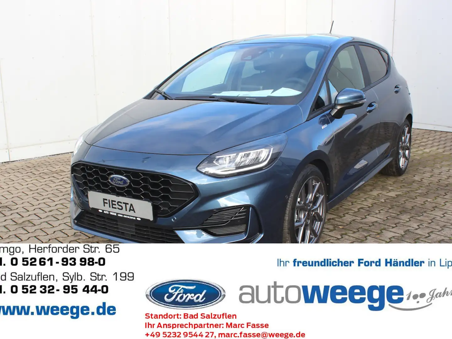 Ford Fiesta ST-Line X 1,0 EcoBoost Hybrid Blau - 1