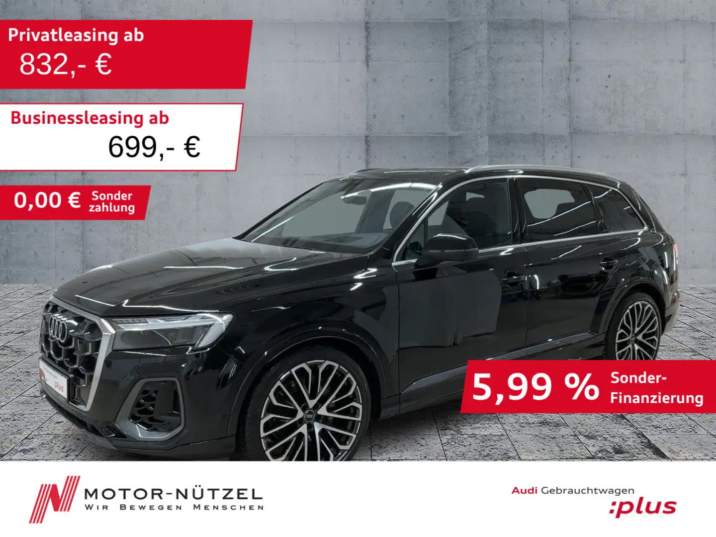 Audi Q7 55 TFSI QU S-LINE MATRIX+NAVI+HuD+B&O+AIR+AHK Schwarz - 1