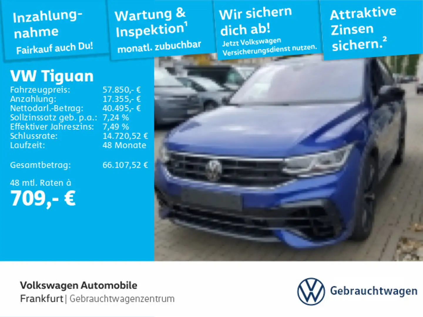 Volkswagen Tiguan 2.0 TSI DSG 4Motion Navi FrontAssist IQ.L Blau - 1