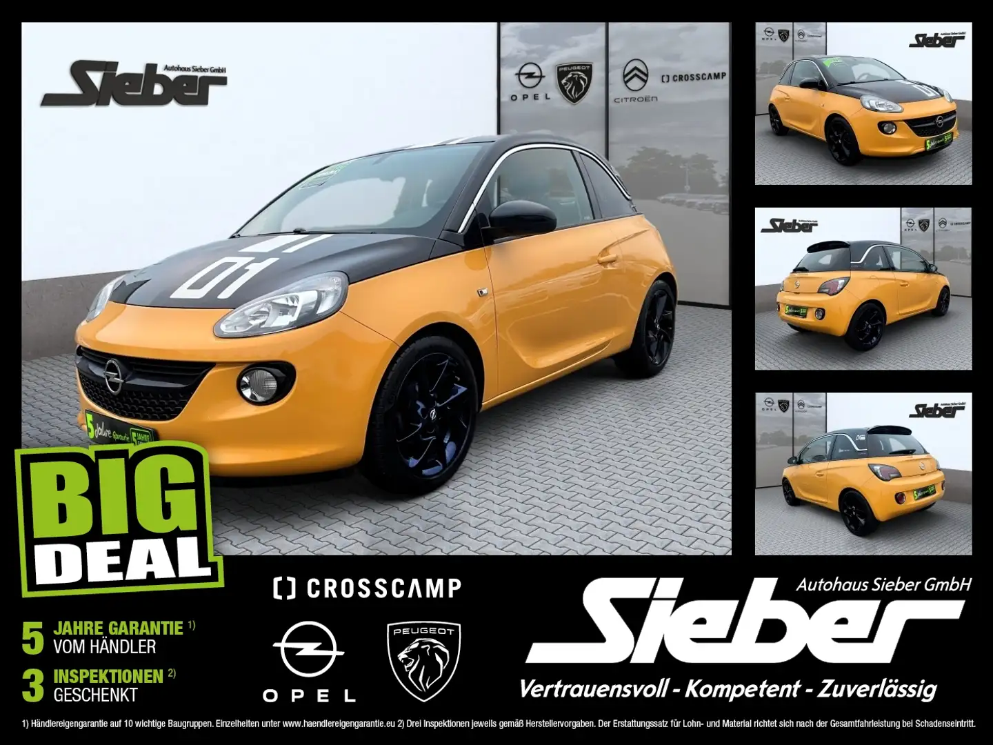 Opel Adam 1.2 Black Jack Sitzhzg Lenkradhzg Tempomat Arancione - 1