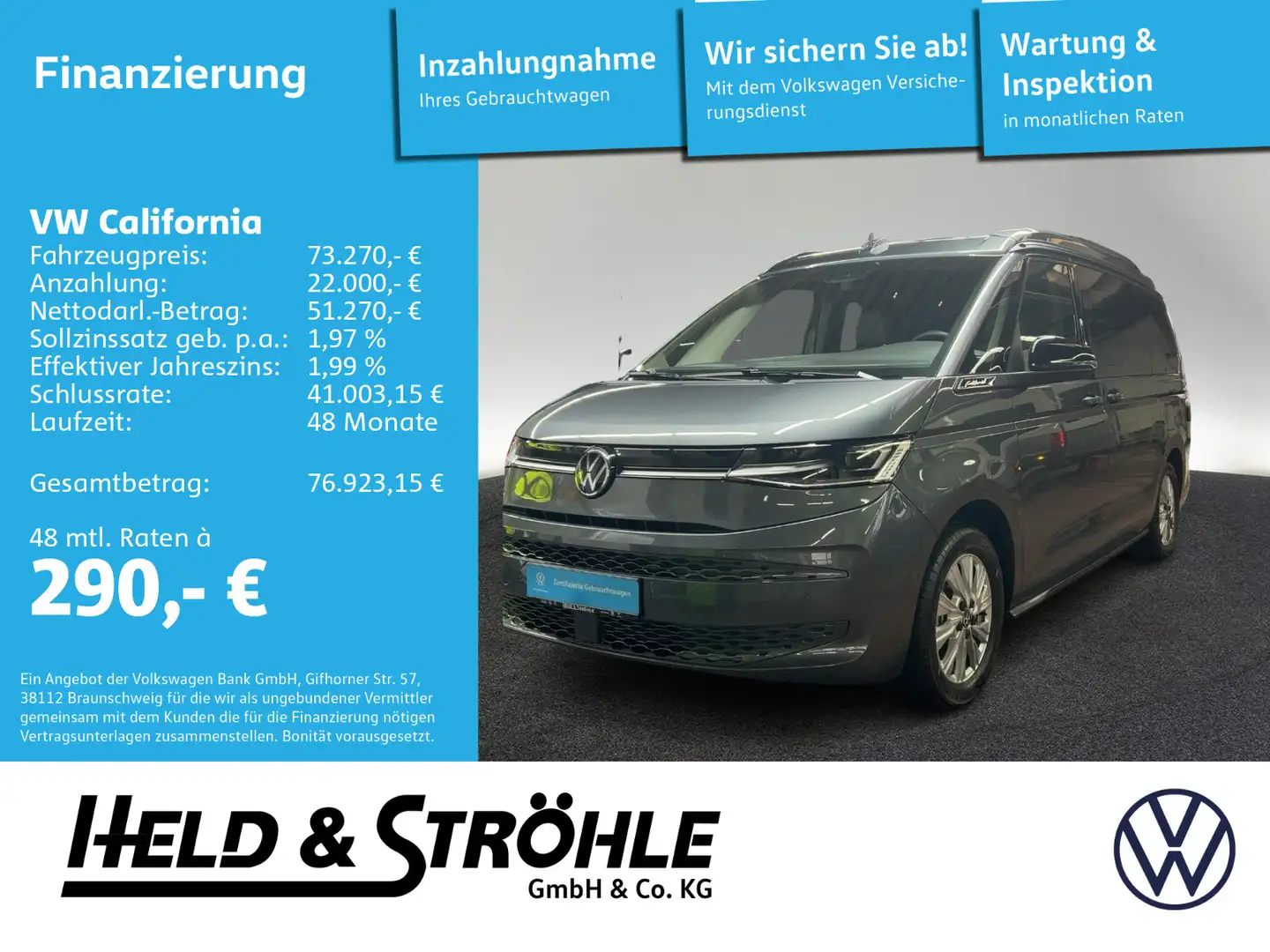 Volkswagen T7 California Ocean 1.5 eHybrid DSG 4M IQ AHK Gris - 1