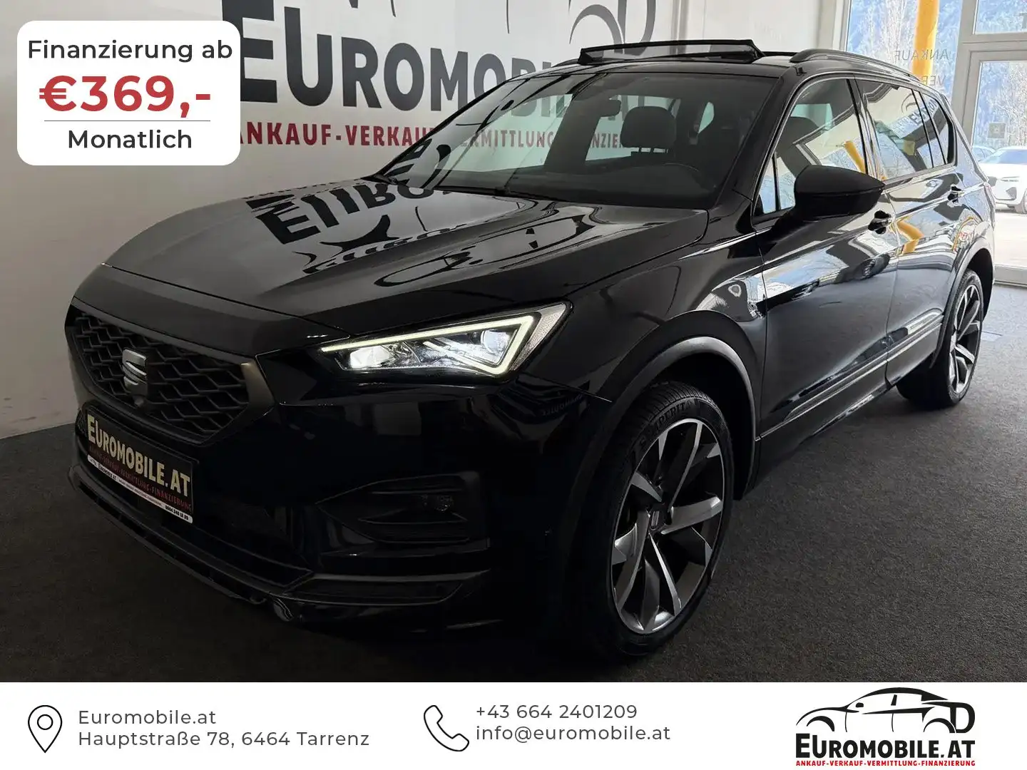 SEAT Tarraco FR 4Drive 7-SITZER*PANO*360*ACC*AHK*TOTW*LEDER*LED Schwarz - 1