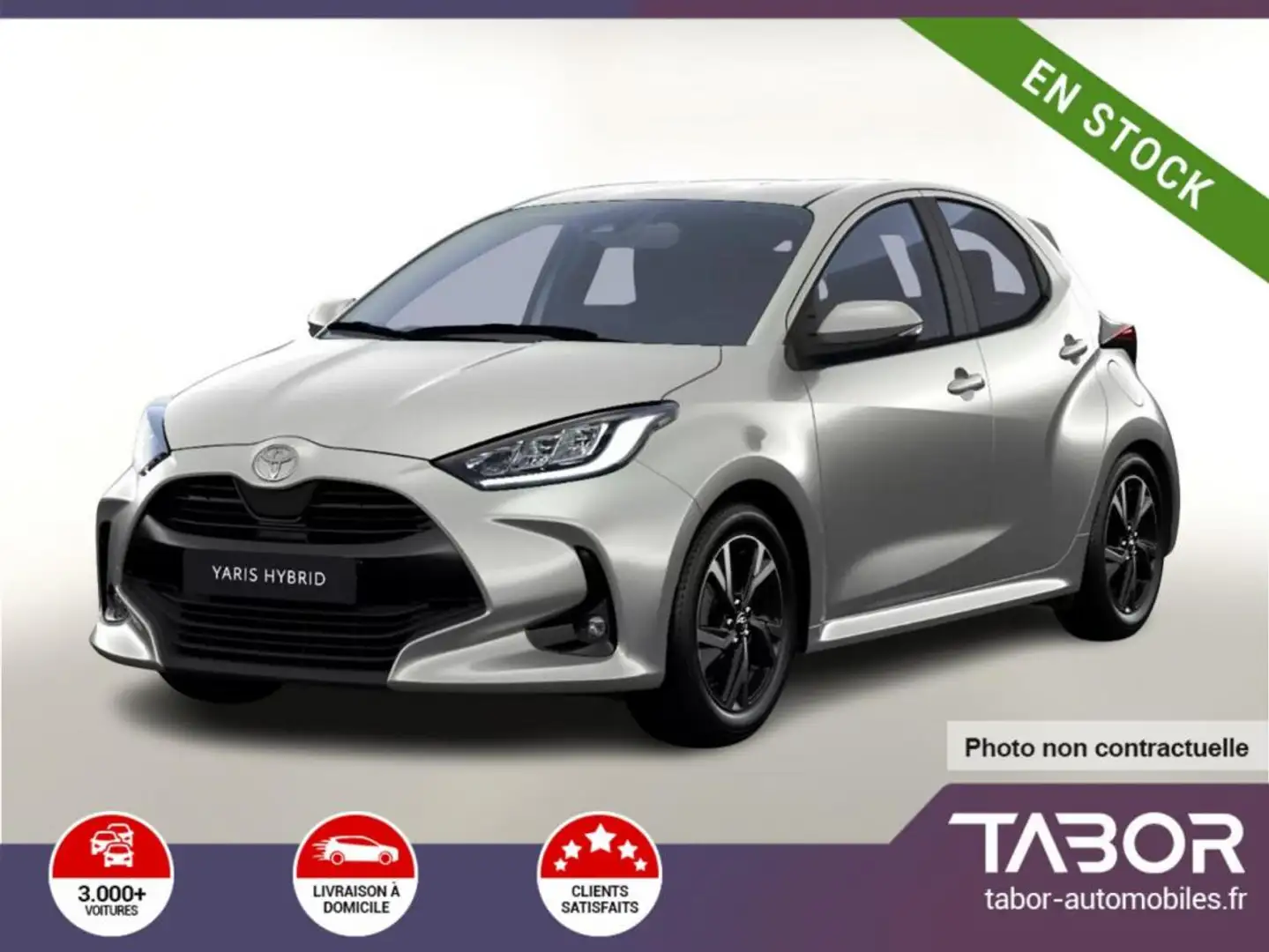 Toyota Yaris 1.5 HEV 116 ECVT ACC LED Cam PrivG Argent - 1