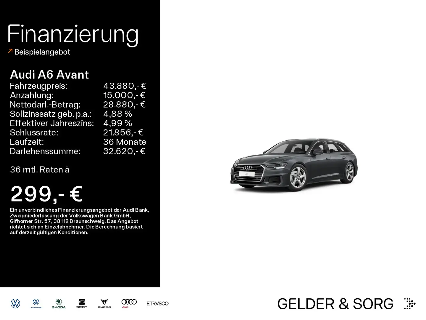 Audi A6 45 TFSI S line B&O*Navigation*AHK*LED Grau - 1
