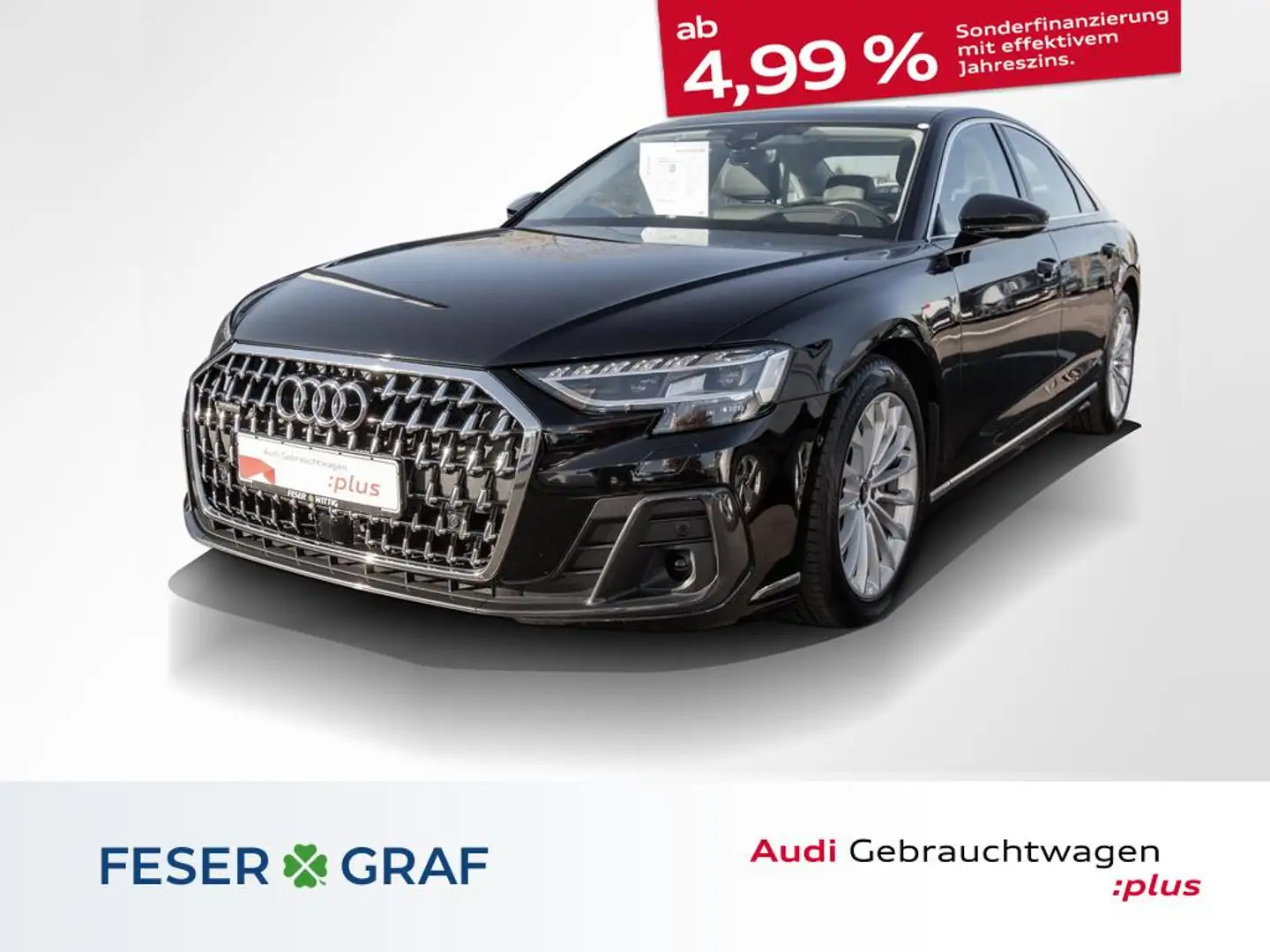 Audi A8 50 TDI qu.,HD-Matrix,Pano,Leder,HuD,Memory Noir - 1