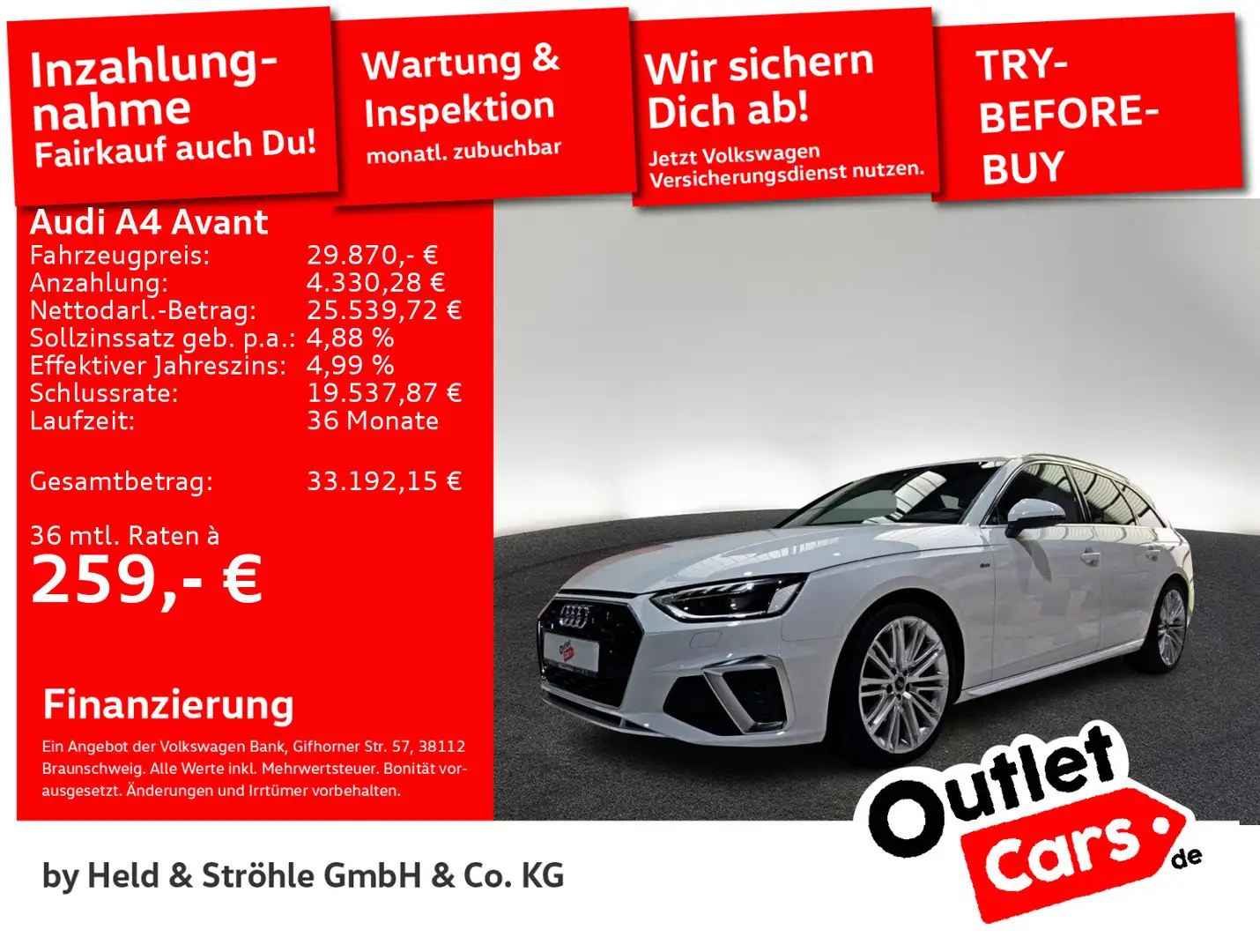 Audi A4 S-Line 35TDI B&O LEDER MATRIX NAVI PANO Weiß - 1