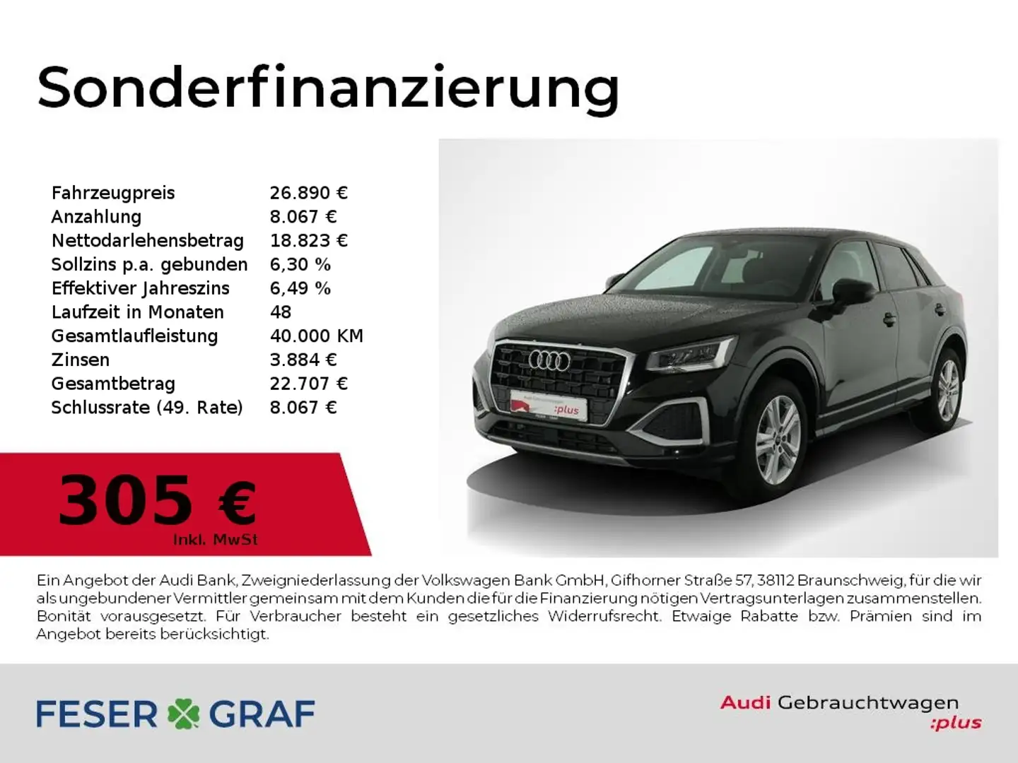 Audi Q2 35 TFSI S tronic advanced Pano,LED,RFK,GRA Schwarz - 1
