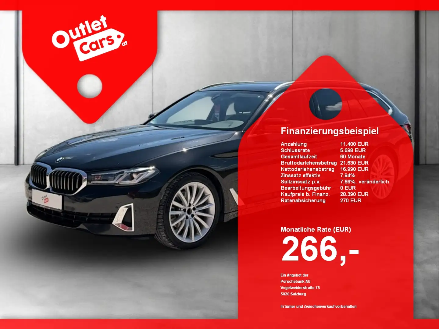 BMW 520 d Touring Luxury Line LED+LEDER+NAVI+Sportp. Schwarz - 1