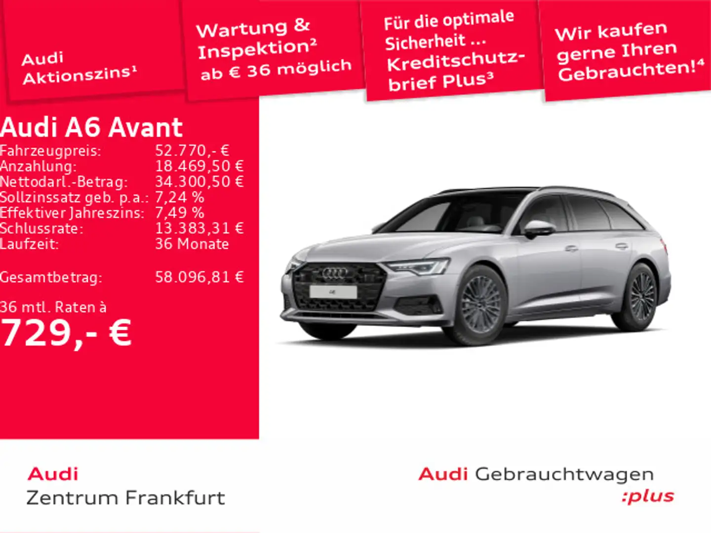 Audi A6 45 TDI quattro advanced S tronic Matrix Silber - 1