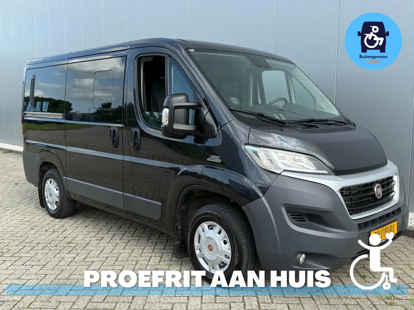 Fiat Ducato 2.3 Rolstoelbus Zelfrijder | Meerijder (Airco) Aut Zwart - 1