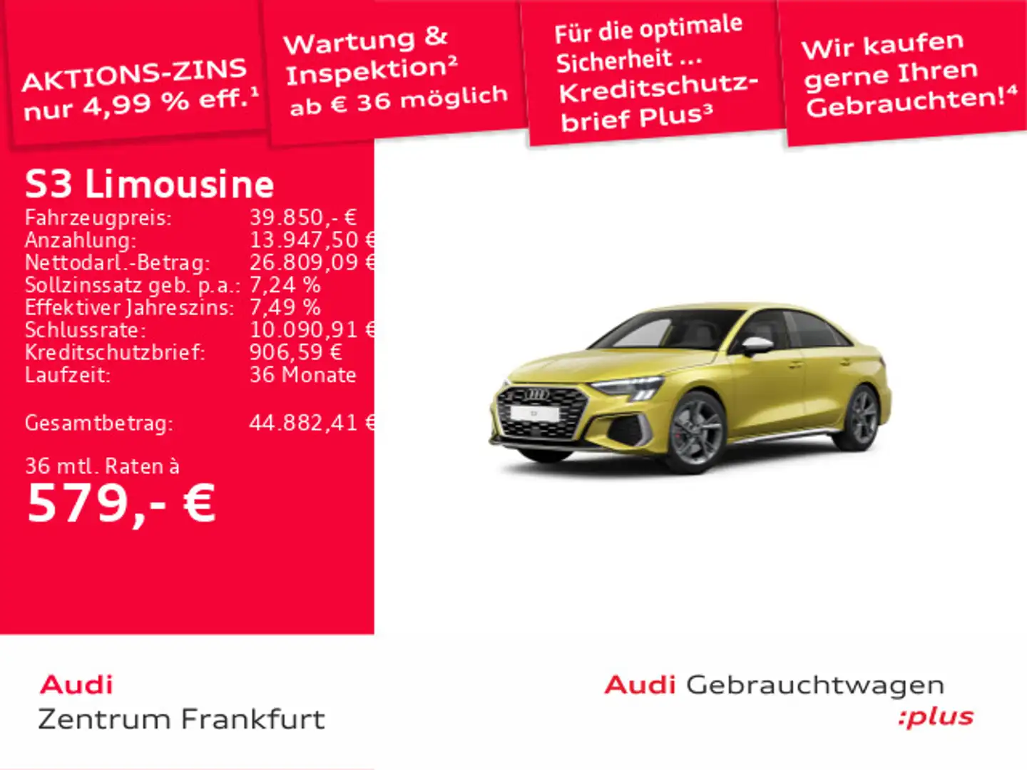 Audi S3 TFSI S tronic MatrixLED ACC DAB Tem Gelb - 1