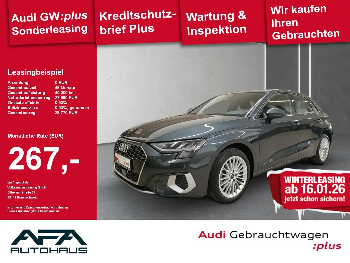 Audi A3 Sportback 35 TFSI Adva. Smart.Int*PDC*GRA*SHZ Grau - 1