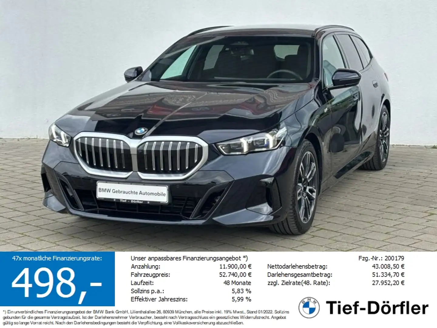BMW 520 d Touring SAG M Sport AHK/ACC/360CAM/PRIVACY Noir - 1