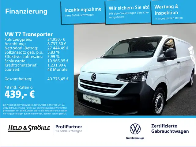 Volkswagen T7 Transporter Kasten 2.0 TDI LR KLIMA KAM PDC