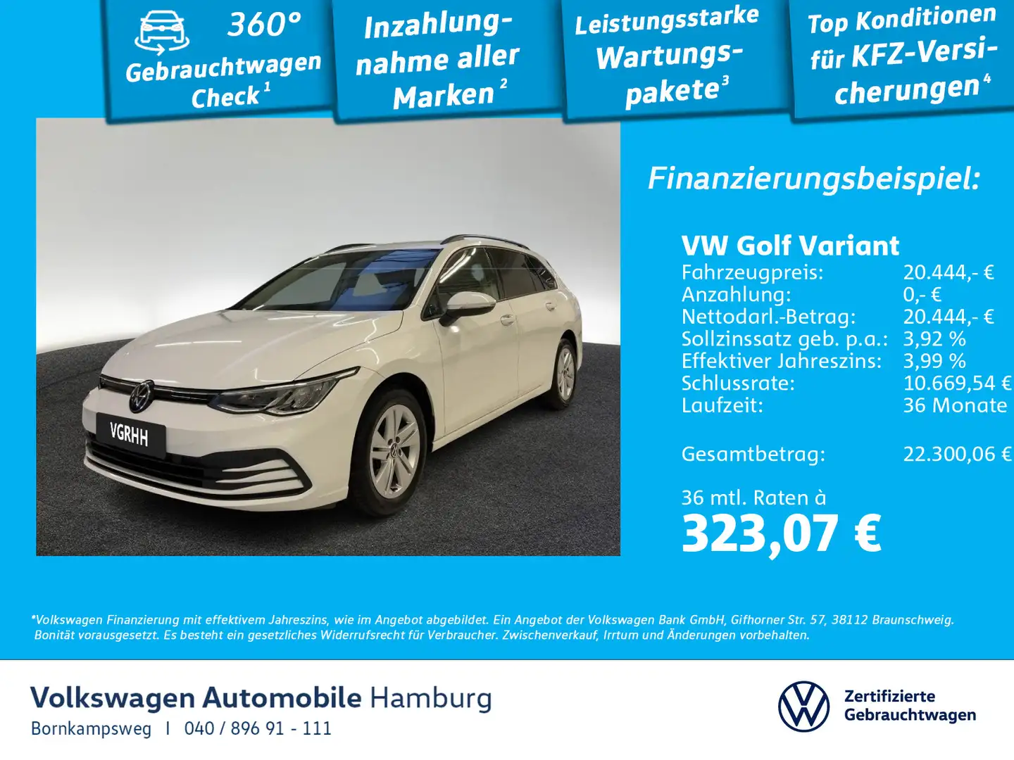 Volkswagen Golf Variant Golf VIII Variant 2.0 TDI Life DSG ACC Sitzhzg L Weiß - 1