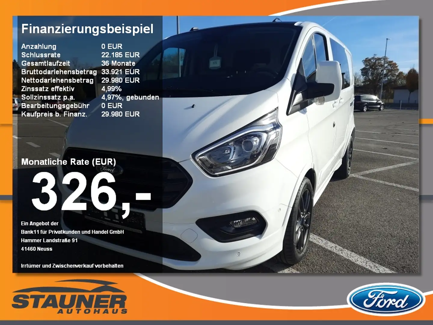 Ford Transit Custom Kasten Sport 2.0 TDCI 290 L1 Wit - 1