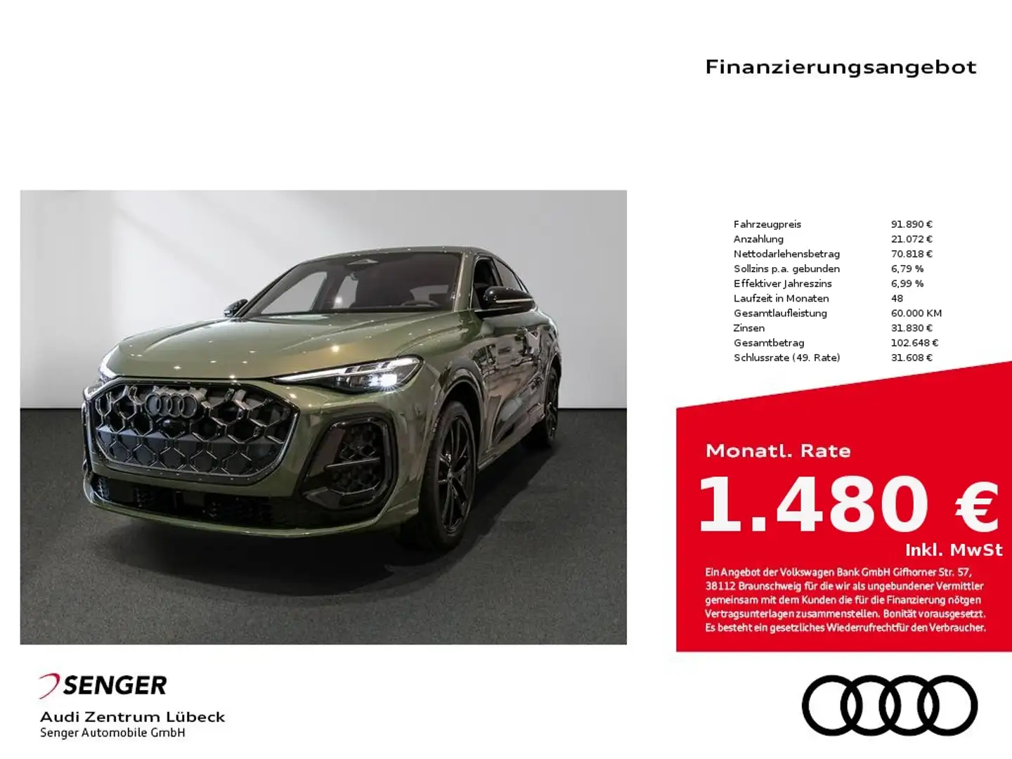 Audi SQ5 Sportback TFSI S tronic Digitales Cockpit Vert - 1