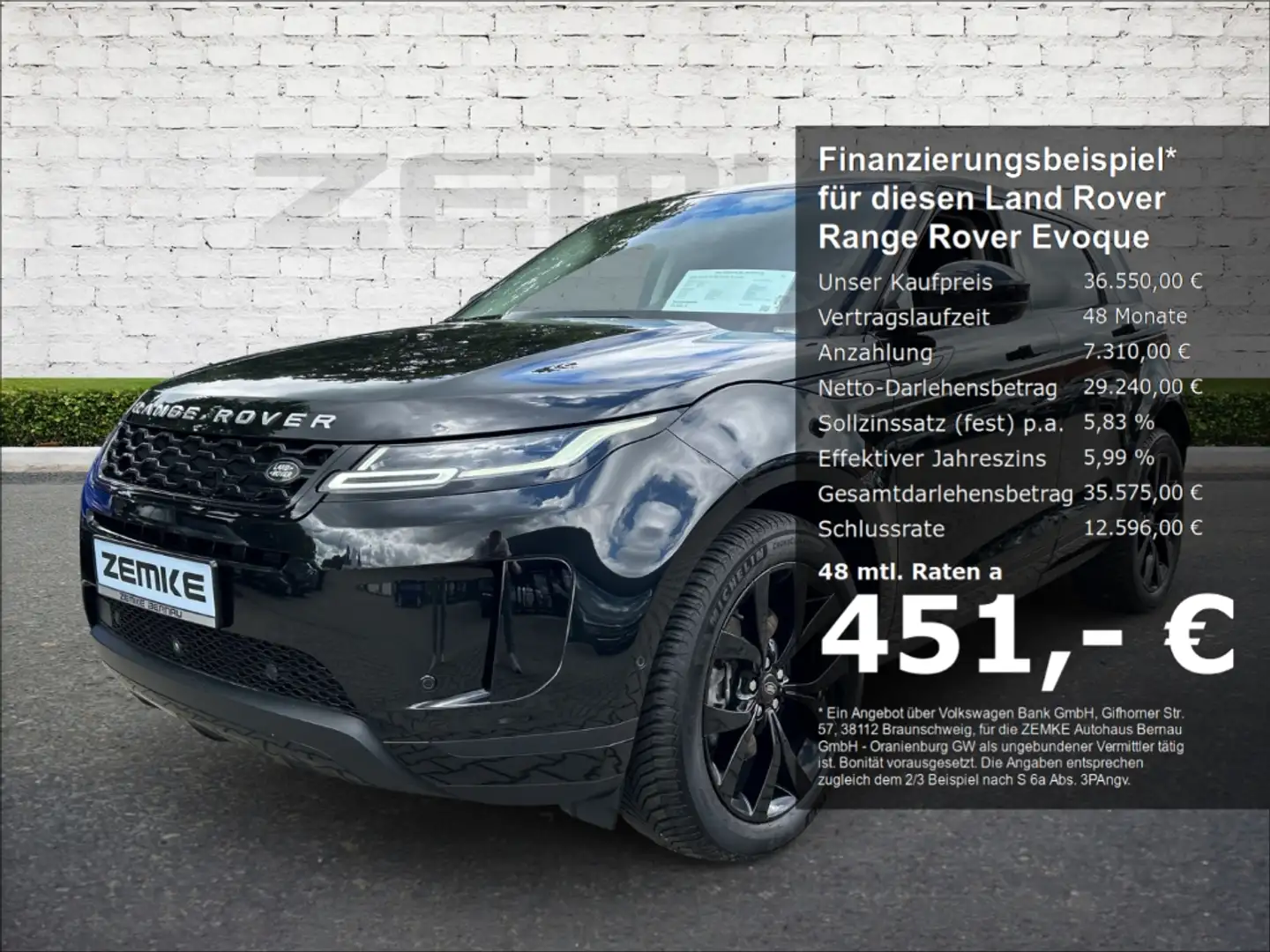 Land Rover Range Rover Evoque 1.5 P300e Hybrid AWD Park-Assistent El. Panodach N Schwarz - 1
