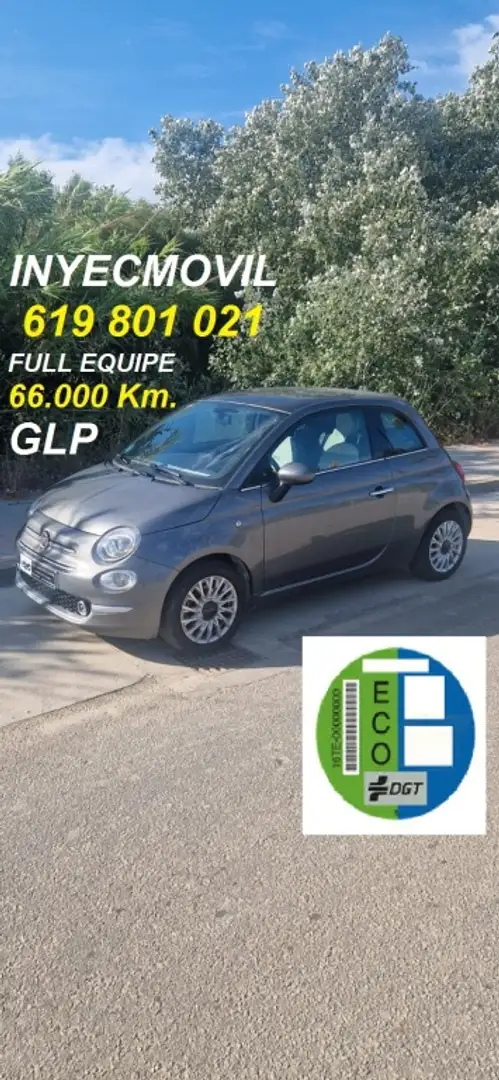 Fiat 500 1.2 GLP Star Gris - 1