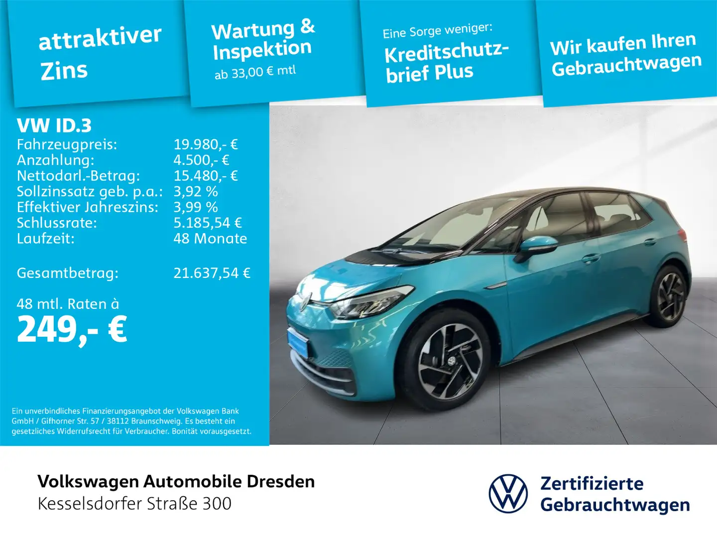 Volkswagen ID.3 City ACC DAB LED Navi Grün - 1