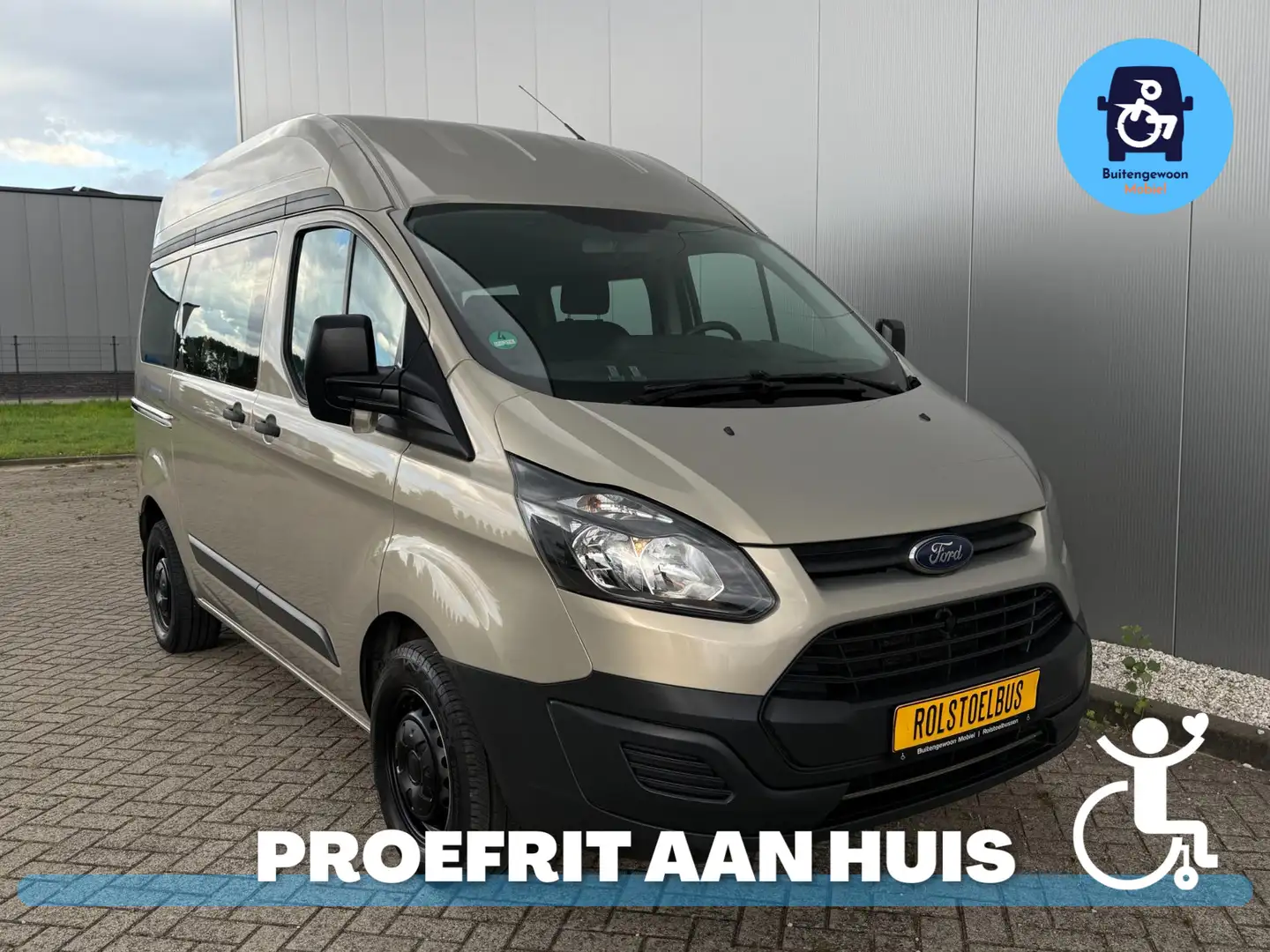 Ford Transit Custom Zelfrijder Rolstoelbus Draaistoel Rolstoellift Beige - 1