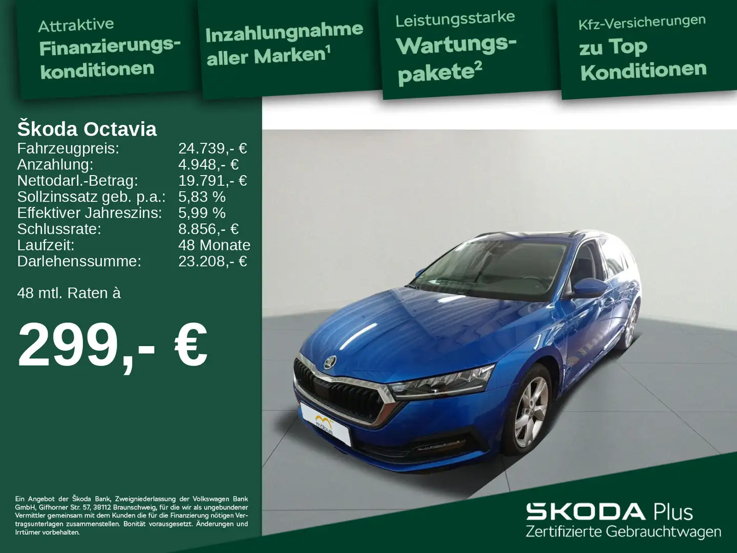Skoda Octavia Combi 1.4 TSI iV Ambition*LED*PDC*APP* Blau - 1