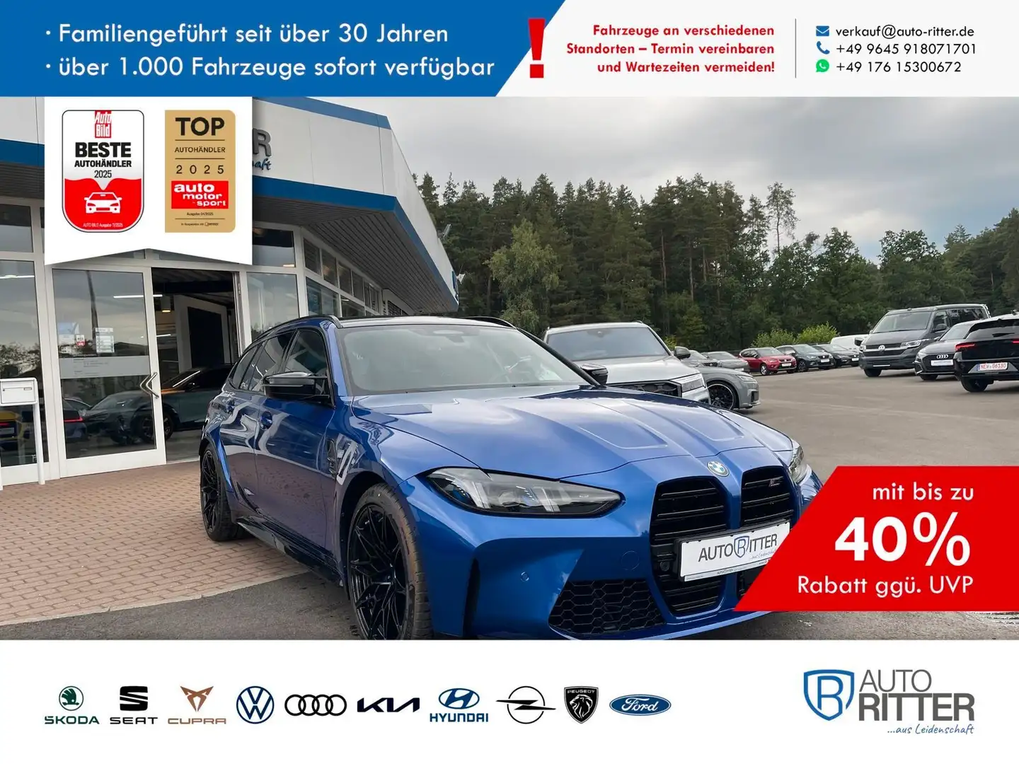 BMW M3 xDrive Touring ACC+HuD+Memory Blau - 1