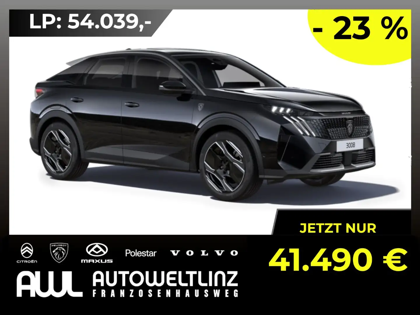 Peugeot 3008 PHEV 225 e-DSC7 GT Excl !MEGADEAL! Schwarz - 1