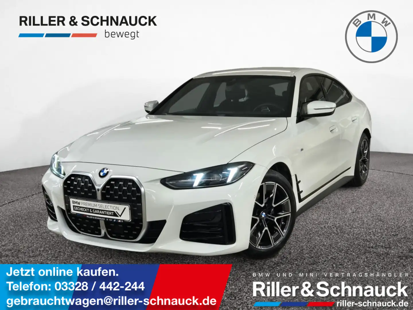 BMW 420 i Gran Coupe M Sport HUD+360°KAM+LED+NAVI Weiß - 1