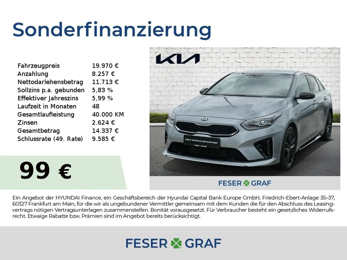 Kia ProCeed / pro_cee'd 1.6D 48V DCT GT Line TECHNIK 8-fach Silber - 1