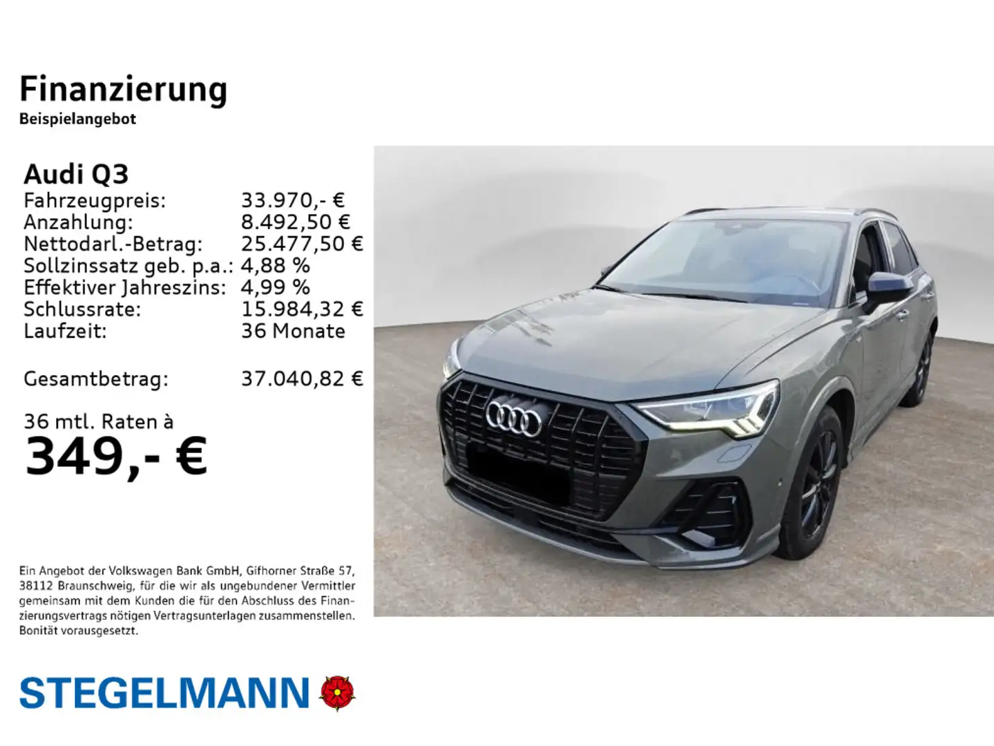 Audi Q3 35 TDI S-tronic S-Line *LED*Navi*el. Heckklap Grau - 2