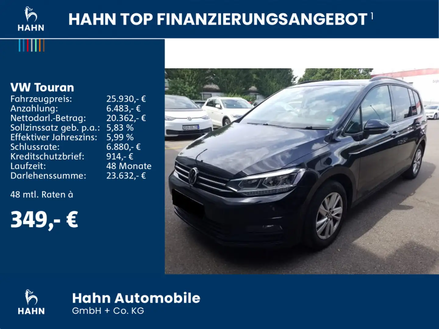 Volkswagen Touran 1.5TSI Comf DSG ACC PDC Climatr Navi LED Noir - 2